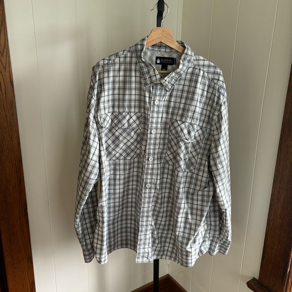 Alaskan Hardgear AKHG Duluth Vented Gray Plaid Button Up L/S Shirt Men's 2XL - Picture 2 of 7